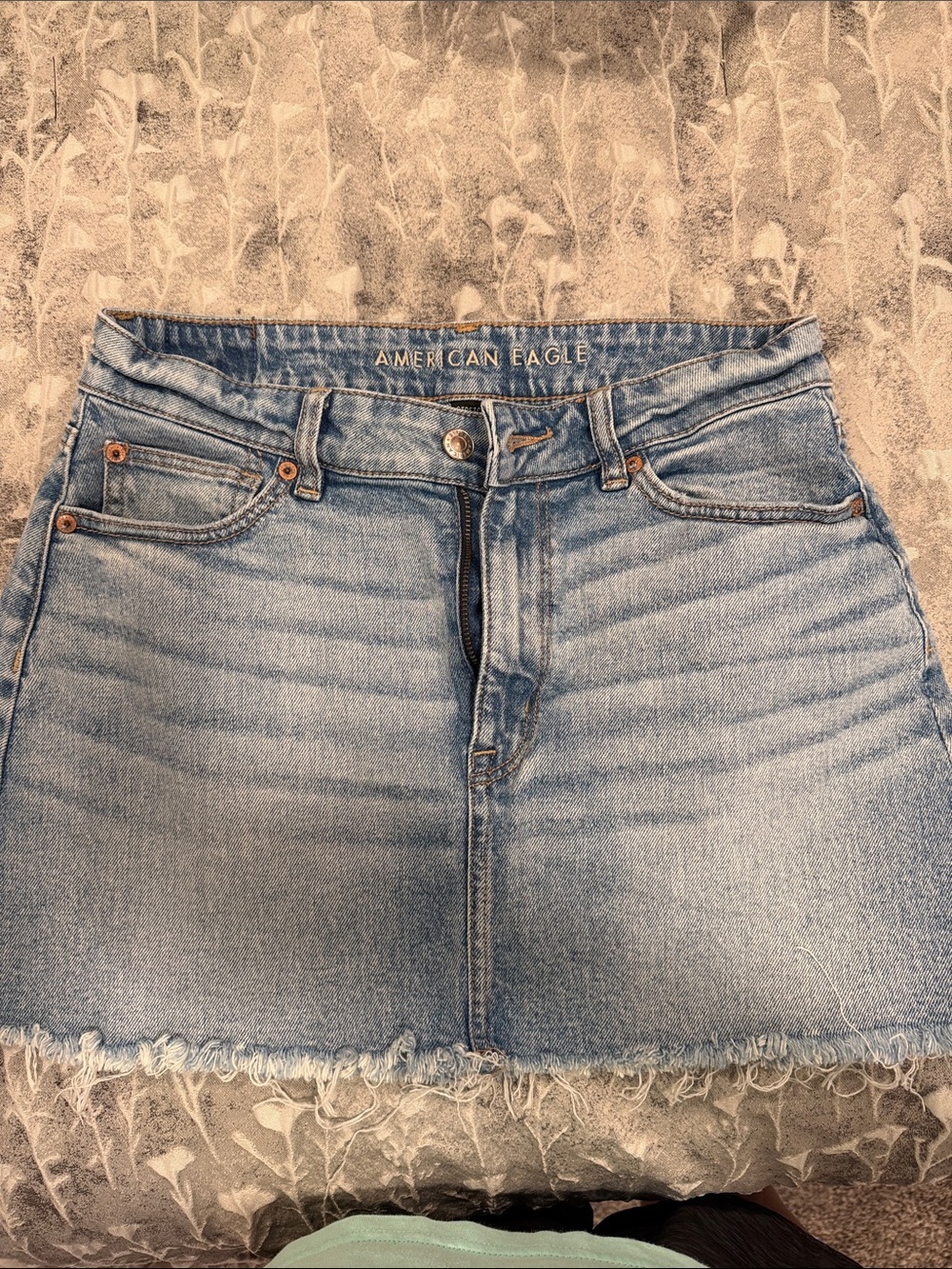 American Eagle Outfitters Light Wash Denim Mini Skirt
